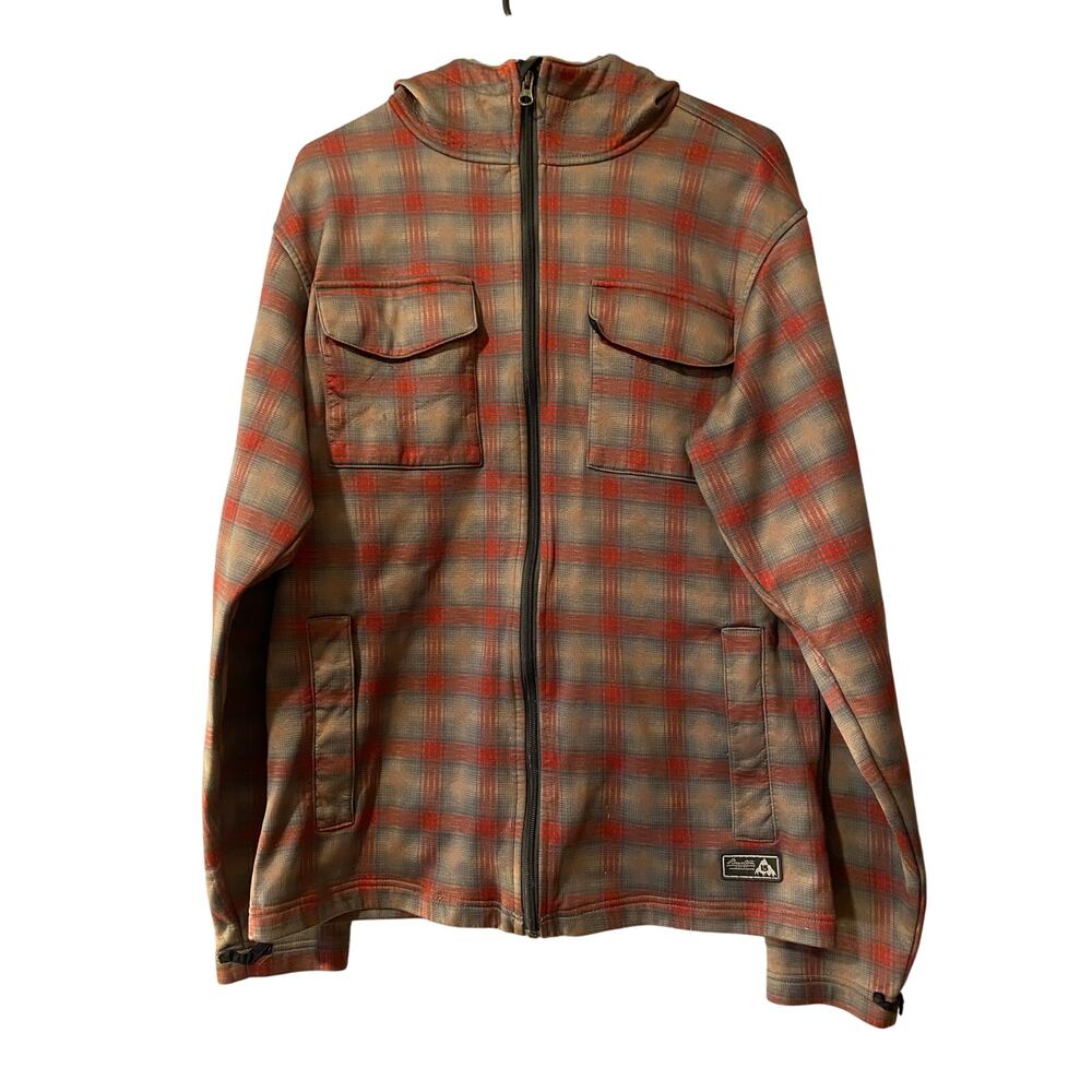 Burton Flannel Jacket Hoodie Size Medium Plaid Zip-up coat